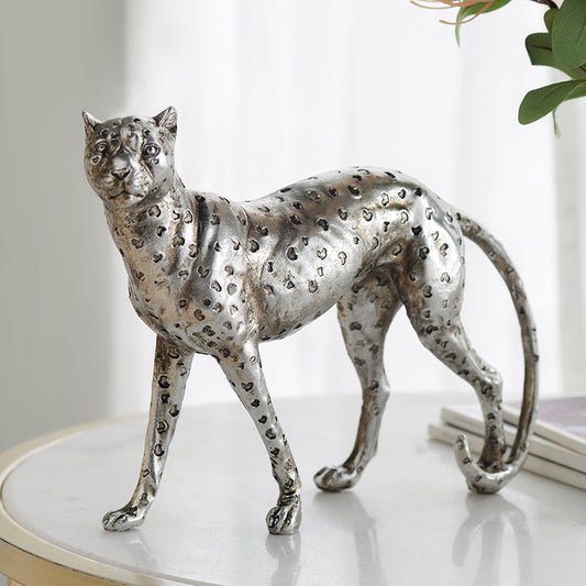 Moderno minimalista Light Luxury Luxury Animal Leopard Resina Living Room Varanda Modelo de Decoração Decorações Decorações
