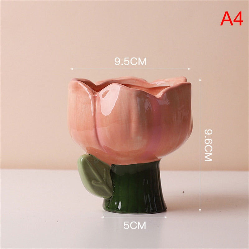 Bentuk bunga kreatif tanaman pot keramik pot