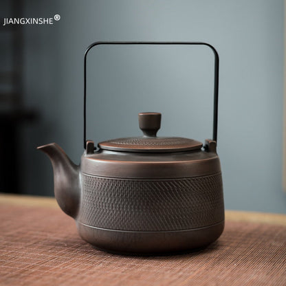 750ml fialová hrnčířská konvice Teapot Teapot Maker Single Pot Velká velikost Čistá manuální keramická keramická s velkým kapacitním konvice na zdvihací paprsek