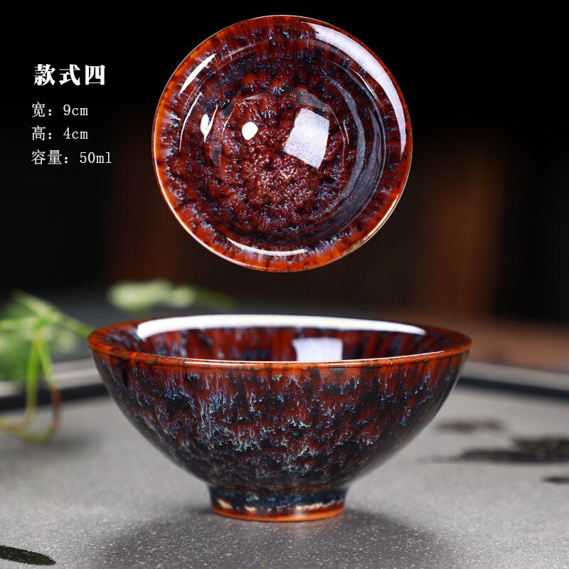 كوب شاي Yuteki Tenmoku رائع يعيد إنشاء تكنولوجيا سلالة سونغ القديمة وعاء شاي سيراميك/JIANZHAN
