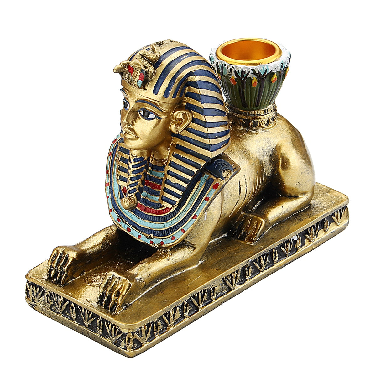 Figurki żywicy świecznika retro starożytna egipska bogini Sphinx Anubis kształt świecznika rzemiosła ozdobne domowe ozdoby domowe