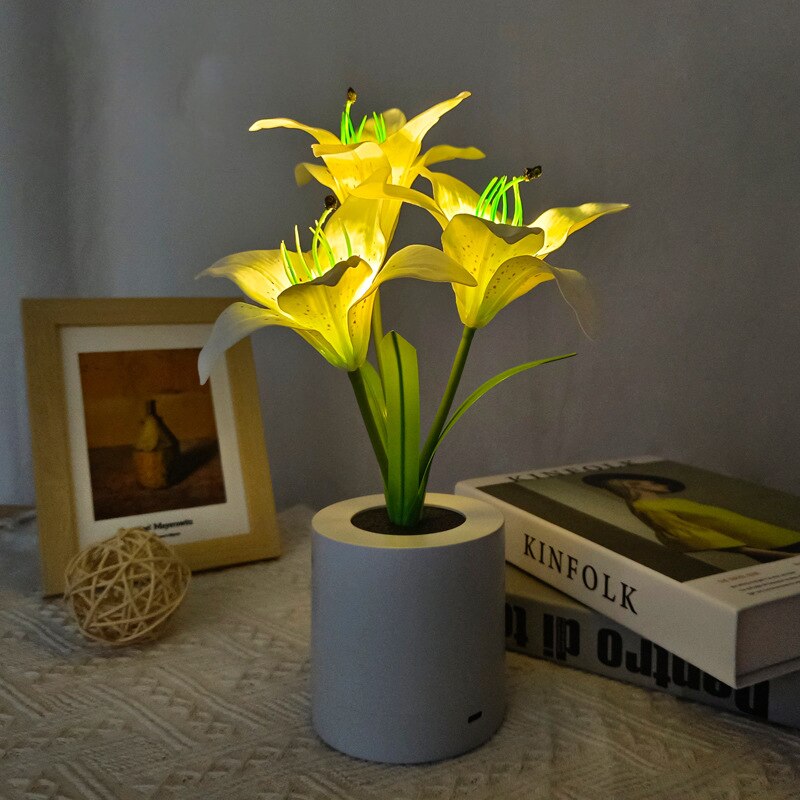 LED solsikke buket natlys simulering blomst atmosfære skrivebord let romantisk sengelampe blomster lampe gave café hjem værelse indretning