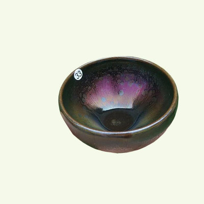 Jian Zhan Kiln Change Tenmoku Tea Cup Glorious Color Change Tea Bowl Keramisk Kinesisk Immateriell kulturarv gaveeske