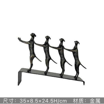 Abstract Creative Sculpture Balance Figure Art Ornaments Home Room Entrany Decorative Multi-Person Seesaw Staty