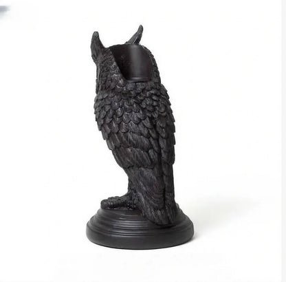 Owl Candle Holder Resin Crafts Halloween Atmosphere Decoration Gothic Crow Home Decoration