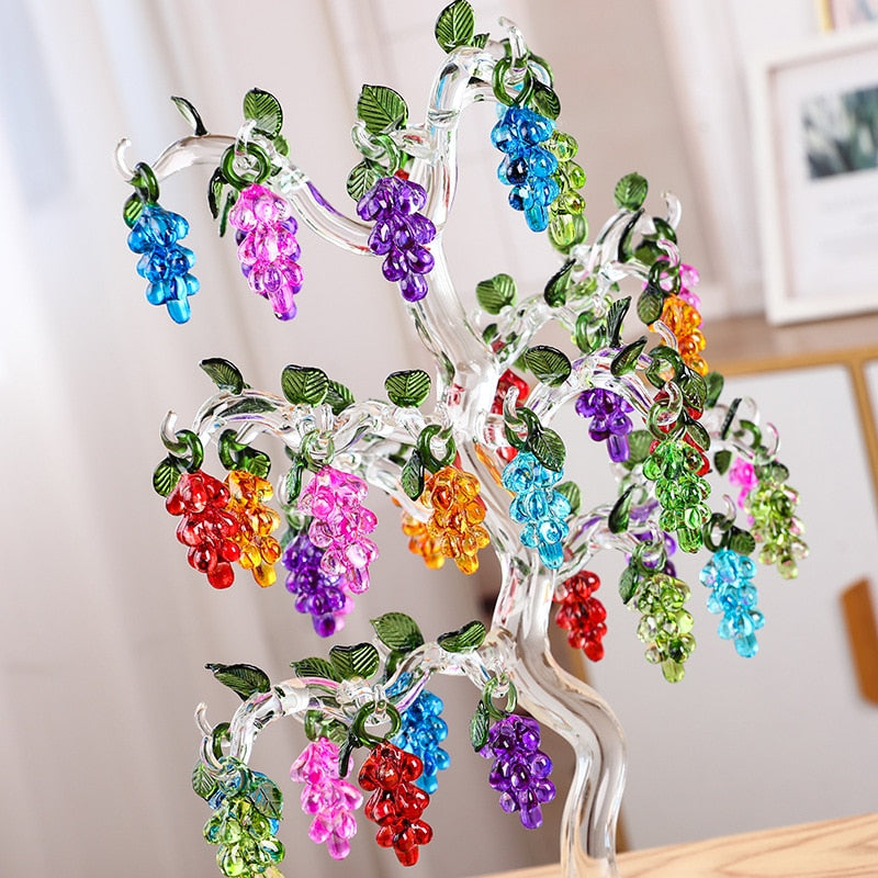 36 Hangs Decoraciones de árboles de uva de cristal Fengshui Craft Decoración del hogar Figuras de Navidad Regalos de Año Nuevo Adornos
