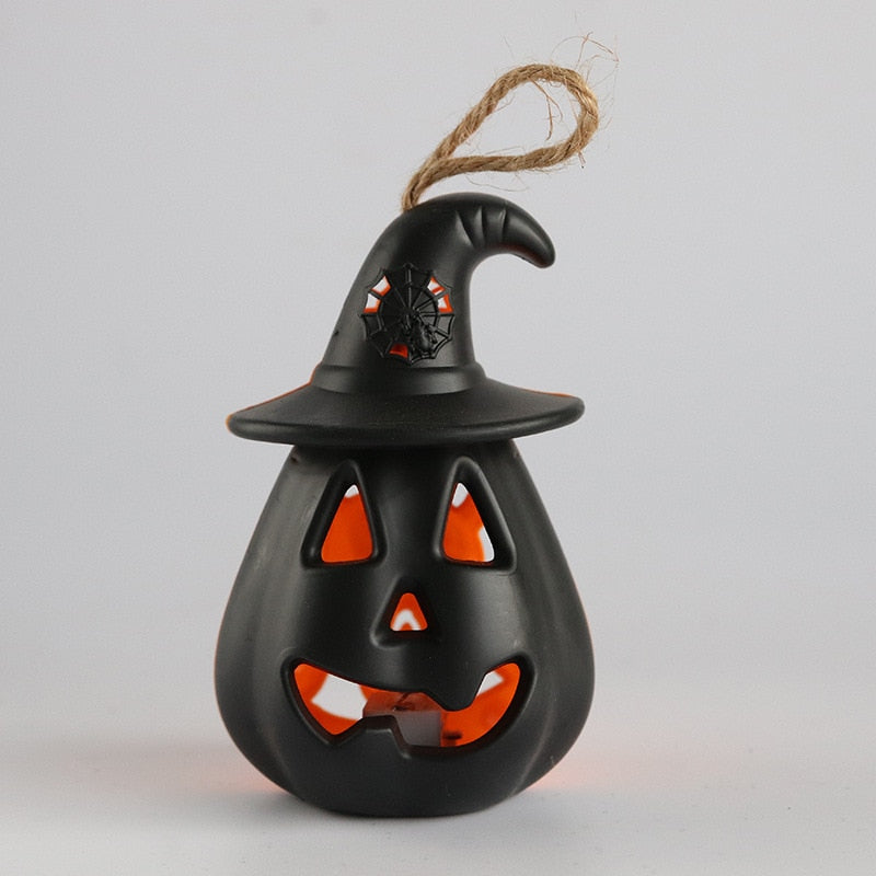 Lanterne citrouille suspendue à LED pour Halloween, lumières fantômes, bougies squelette, accessoires d'horreur pour fête d'halloween, décoration de maison 