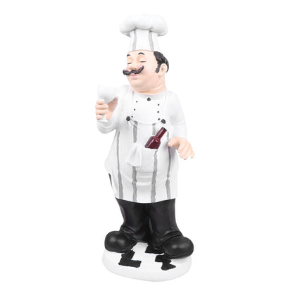 Kokki patsas keittiöhahmo koriste italialaiset hartsihahmot kokki veistos rasva ranskalainen kuvio sisustus mallipöytä