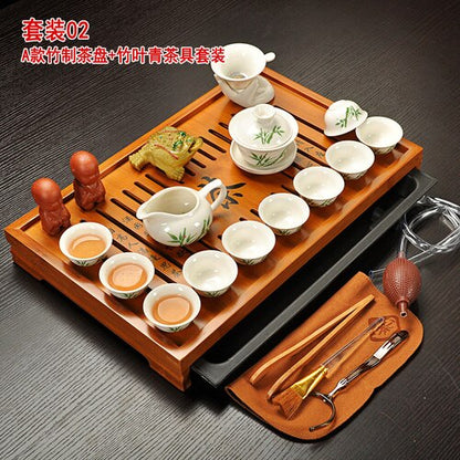 Kinesisk tesats med fack gaiwan infusers tekanna kit kinesiska lyxiga kung fu te cup set komplett presentkök te tekanna teaware