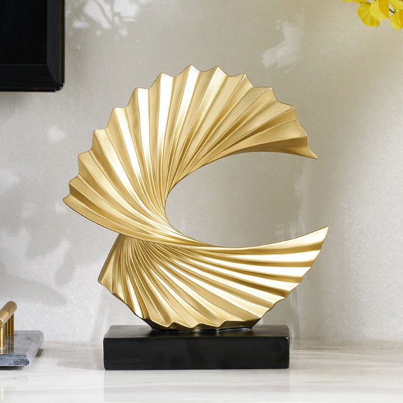 Moderni sisustus abstrakti veistoshartsi veistos taide kultainen patsas olohuoneen kodin sisustus toimistopöydän sisustusvarusteet