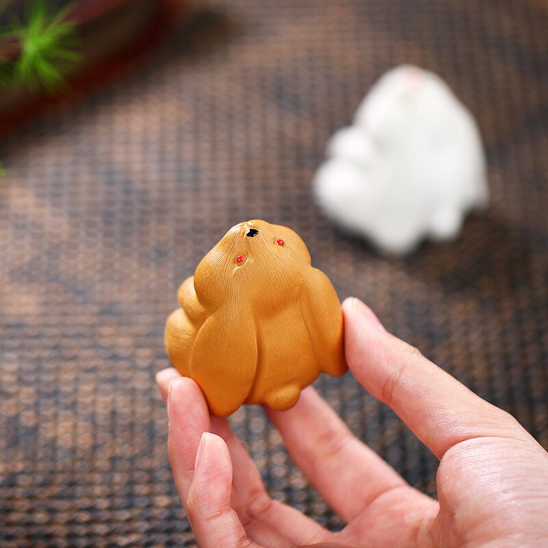 Tea Pet Zodiac Rabbit Tea Set Home Furnishings Sculpture Moon Rabbit  Tea Accessories