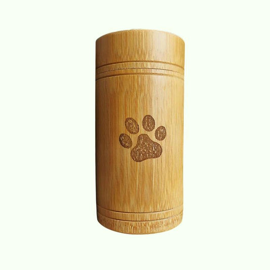Handmade Bamboo Pet Urns Dog Paw Cat Foot Pattern Cremation Ashes Urn Keepsake Casket Columbarium Urns for Cat Dogs Accessories