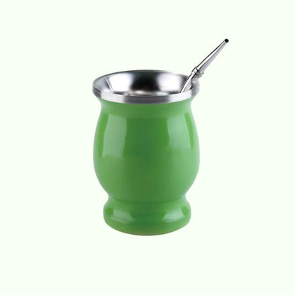Yerba Mate Tea Cup Drinkware Teaware Isolated Cup rostfritt stål Straw Spoon Special Argentina Gourd Cup Mugg