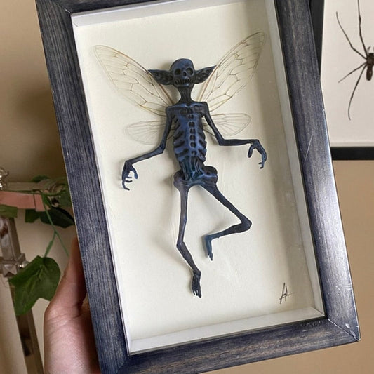 Gotisk heminredning mumifierad älva skelett häxa dekor fairy prov staty bildramar visning målning 2023