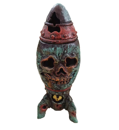 Garten-Halloween-Skelettbombe, Schädelbombe, Atomsprengkopf, Harz, dekoratives Kunsthandwerk, Ornament 