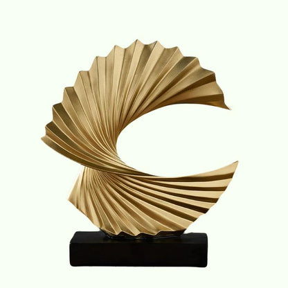 モダンな装飾抽象的な彫刻樹脂彫刻彫刻芸術ゴールデン彫像リビングルームホームデコレーションオフィスデスク装飾アクセサリー