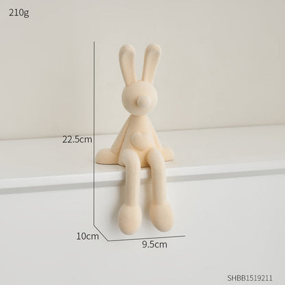 Nordic Abstract Rabbit Figurines Flocking Bunny Statua Statua Modern Art Decor Dectop Rzeźba rzemiosła