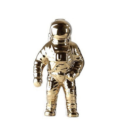 Gold Space Man Sculpture Astronaut Ceramic Vas Creative Modern Cosmonaut Model Ornament Statue Garden Taman Dekorasi Rumah