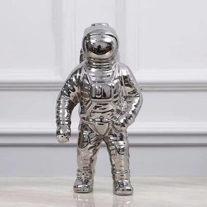 Sculpture d'homme de l'espace doré, Vase en céramique d'astronaute, modèle de cosmonaute moderne et créatif, ornement, Statue de jardin, décoration de table pour la maison 