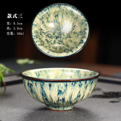 Gran taza de té Yuteki Tenmoku que recrea el tazón de té de cerámica con tecnología de la antigua dinastía Song/JIANZHAN
