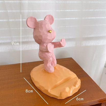 Wejście do przechowywania taca do przechowywania taca kreatywna niedźwiedź Doll telefon komórkowy wspornik nowoczesny żywica rzeźba