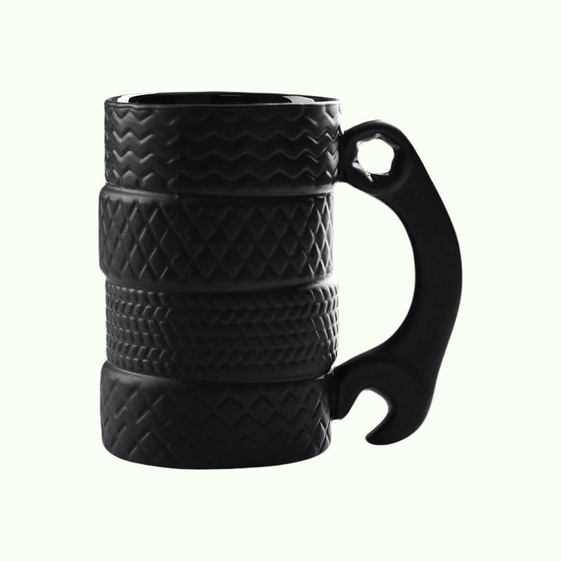 500ML Creative Cup Large Capacity Ceramic Cup Novelty Mug Tire Shaped Cup Office Home Coffee Cup Breakfast Cup