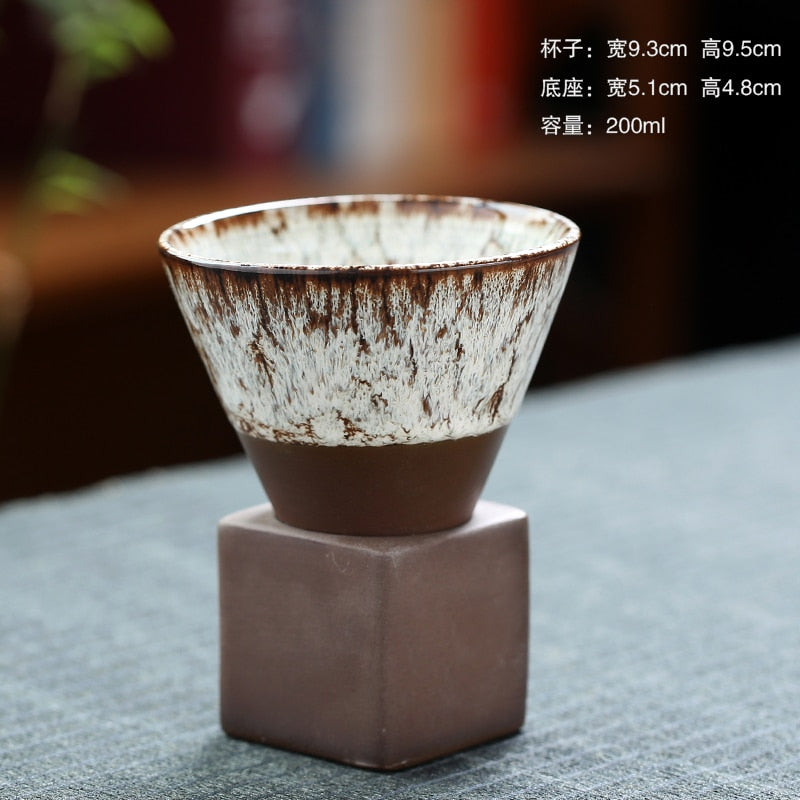 1pcs 200ml conical coffee cup stoneware creative vintage ceramic coffee cup ceramic cup water cup upgraded