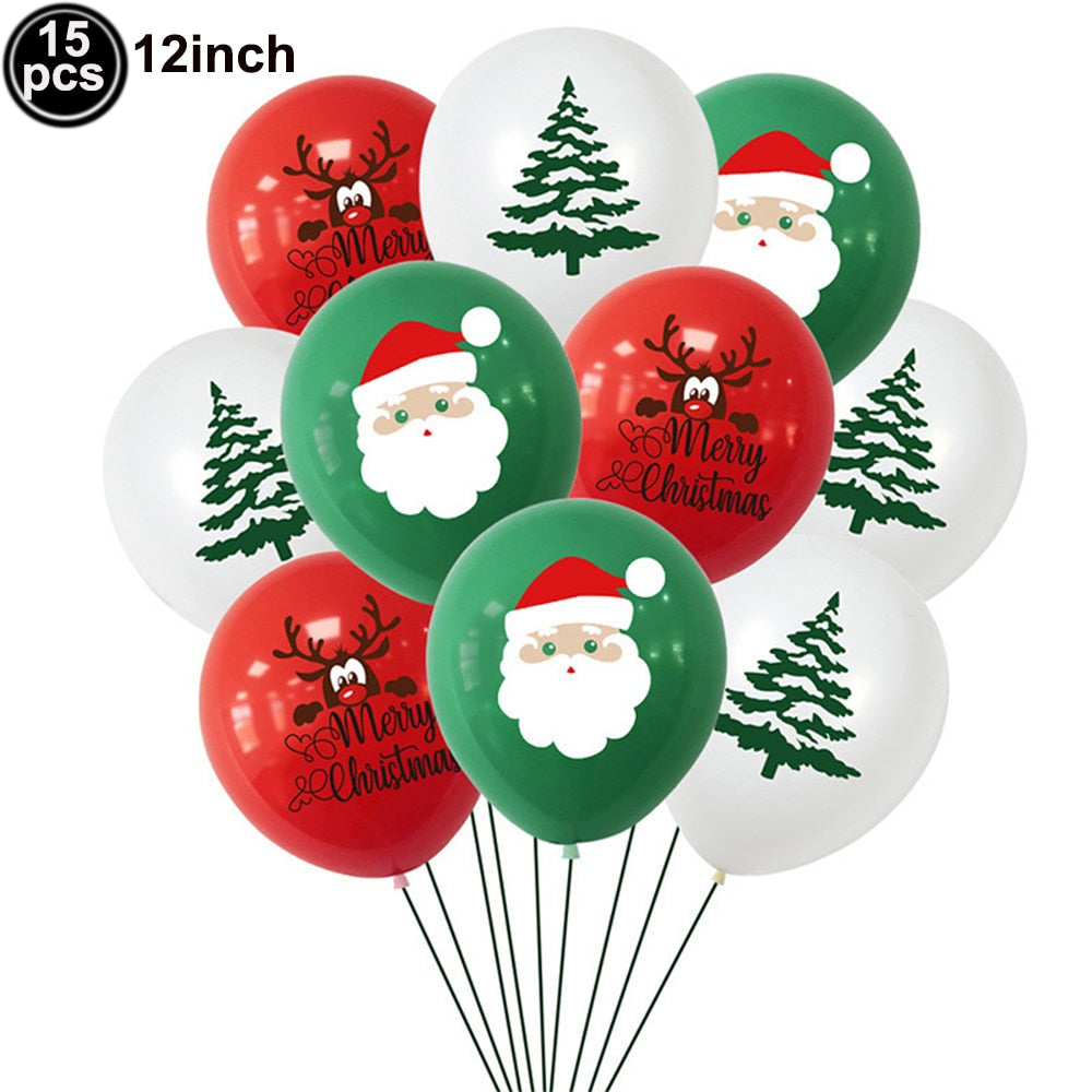 Foil Natal Santa Claus Balon Salju Salju Rusa Natal Balon Pohon Untuk Xmas Dekorasi Pesta Tiup Dekorasi Pesta Rumah