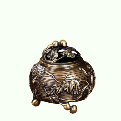 Gourd Rattan fogão incenso de cobre queimador de cobre artesanato de metal incenso ornamentos criativos de artesanato criativo queimador de incenso de cobre
