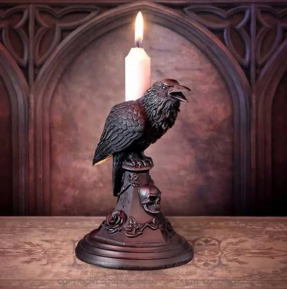 Uil kaarsenhouder hars ambacht Halloween sfeerdecoratie Gothic Crow Home Decoratie