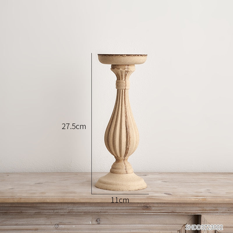 Деревянные ремесла ретро -декорация дома римские колонны подсвечники