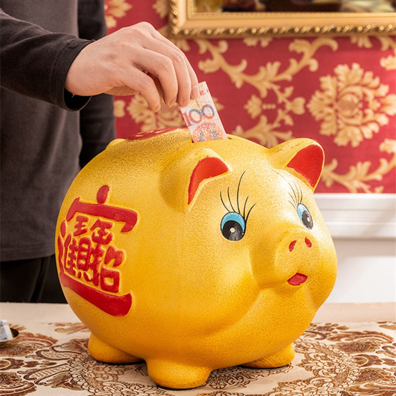Pig Piggy Bank Saving Rahasia Ruang Tamu Besar Keramik Lucu Kotak Uang Koin Aman Kapal Kapaii Uang Alcancia Dekorasi Rumah