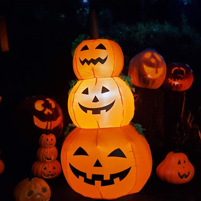 120 cm gigantische Halloween Pumpkin Ghost opblaasbare LED verlicht speelgoed 3 Jack-O-Lanterns Yard Graden Home Decoration Party Props Airbow