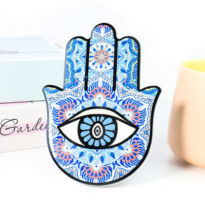 Personalized Colorful Ceramic Ornament Hand of Fatima Wall Hanging Decor Entrance Home Decoration Exquisite Feng Shui Craft Gift