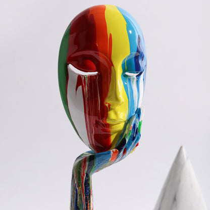 Moderne kunst creatief geschilderd kleurrijk abstract masker decoratie huis wijnkast kantoor decoratie desktop decoratie ambachten