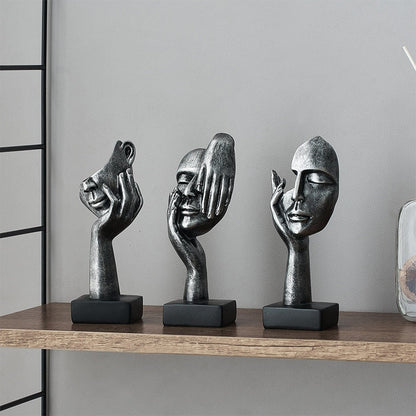 Accessori per scrivania del pensatore retrò ornamenti per il viso umano per sculture domestiche e figurine decorazione della stanza estetica artigianato da collezione