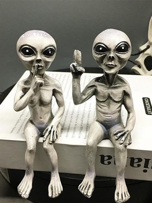 UFO Alien schattig standbeeld Sculptuur Halloween Decor voor Outdoor Garden Home Desk Organizer Kantooraccessoires Party Decor Kids Gifts
