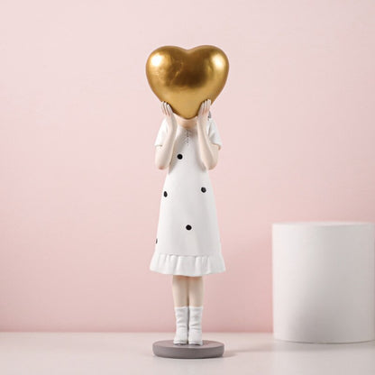 Nordic roztomilý balón dívky figurky pryskyřice umění socha sběratelská postava Socha řemesla obývací pokoj Desktop domácí ozdoba dárek