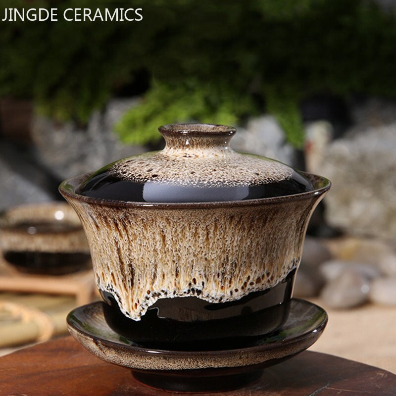 100ml jingdezhen antik porselin gaiwan seramik cina dengan penutup teh rumah teh infuser teh tradisional aksesori