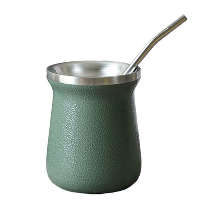 Tasse à thé pratique en acier inoxydable, avec paille, antirouille, Portable, pour boire de l'eau potable