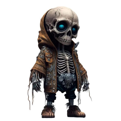 Hartsi viileä luurankokuviot Halloween Skeleton Figurine Skull Kamalaa koristeet Auton kojetaulu Pöydän sisustus
