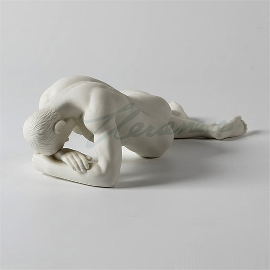 Estátua de cerâmica de arte moderna Resumo de arte corporal nua decoração de casa de artesanato nude masculino de artesanato interior decoração de mesa de estatuetas