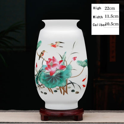Jingdezhen Vase en céramique Vintage chinois Vases traditionnels décoration de la maison Vase Animal Fine Surface lisse Articles d'ameublement 