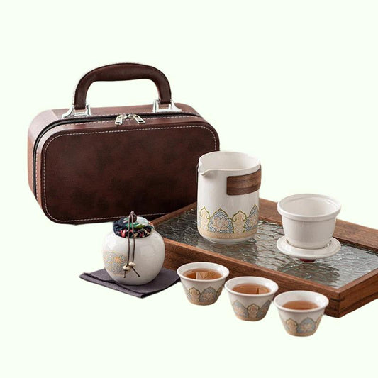 Set da viaggio per tè portatile Kung Fu Tea Set all'ingrosso Giapponese per festival Quick Cup Company Gifts