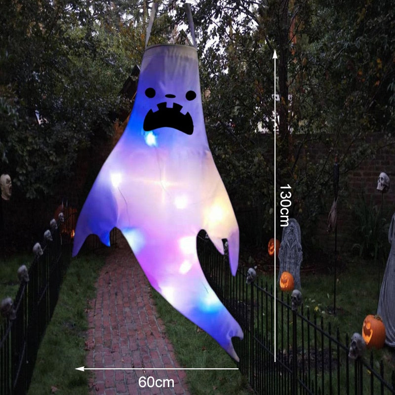LED Light Halloween Hanging Ghost Kids Favours Halloween Party Outdoor innendørs hjem Dekorasjon Spooky Lamp Bar Horror Props 2023