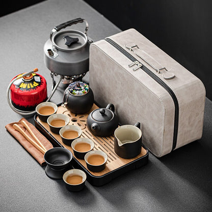 Viaje Té de té chino Ceremonia Gaiwán Completa Siring Kung Fu Ceramic Tea Cup Infuser Regalo Taza de Te DrinkWare
