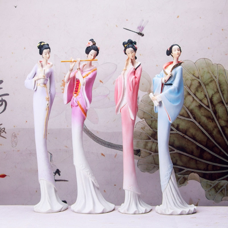 클래식 중국 여성 수지 창조적 인 장식 침실 연구 거실 홈 공예 가정 장식