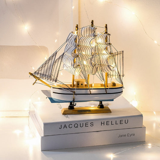 Yeni ahşap yelkenli model ofis oturma odası dekorasyon el sanatları deniz dekorasyon yaratıcı model ev dekorasyon doğum günü hediyesi