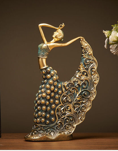 인도 댄서 데스크탑 장식품 현대 간단한 고급 홈 크리에이티브 와인 캐비닛 장식 수지 공예 장식