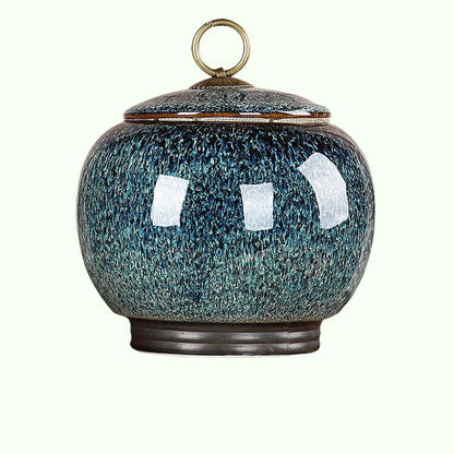Caixa de chá de cerâmica Tea Caddy à prova de umidade selada Tank tanque de doces jarra de chá de chá de chá organizador de grãos jarro decorativo
